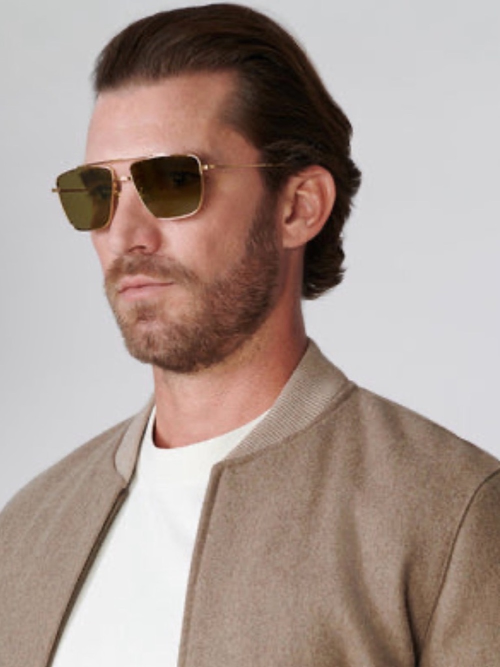 KREWE Gold Frame Sunglasses with Olive Lenses